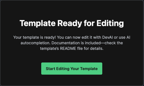 Template imported success