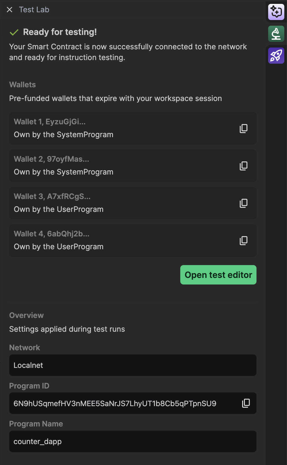Test UI icon in navbar